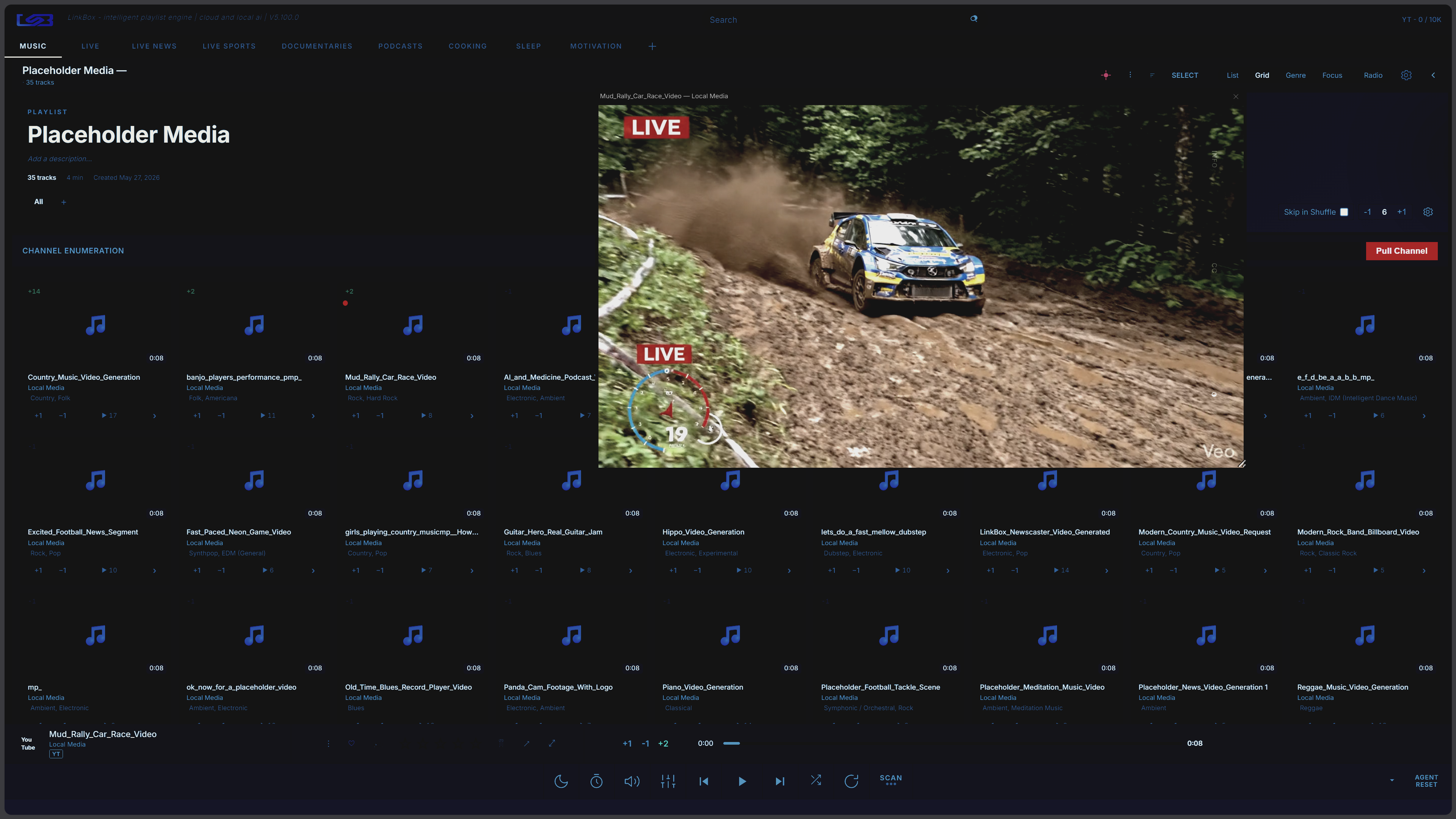 Live streaming built in